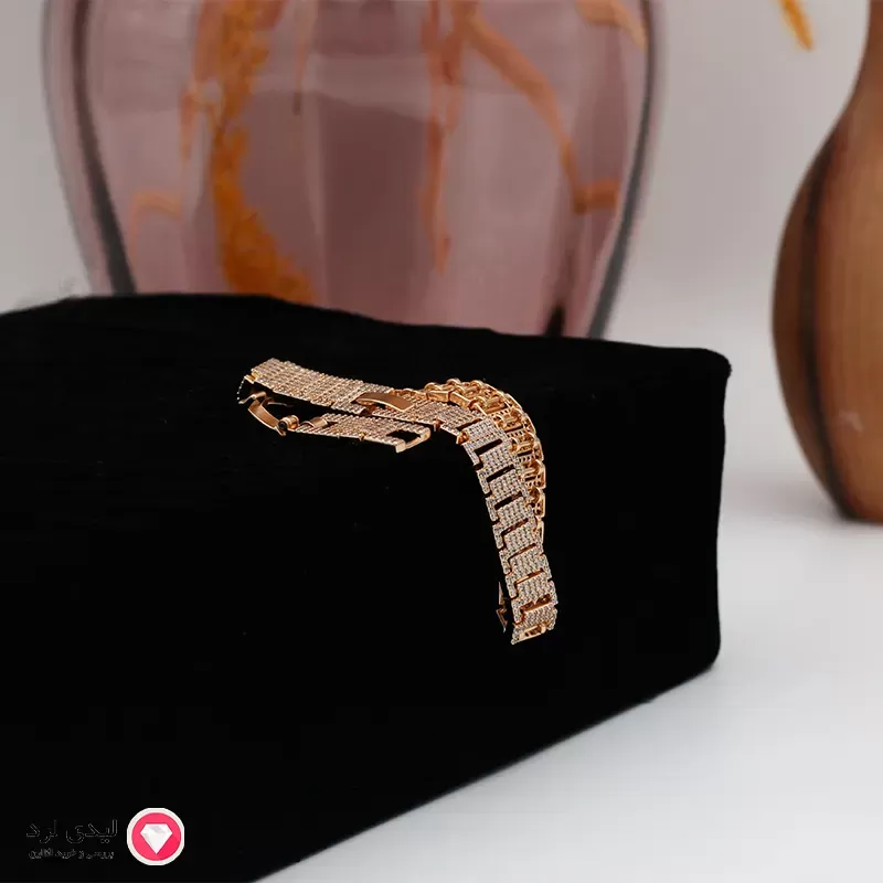 برای بزرگنمایی تصویر دوبار کلیک نمایید دستبند طرح الماس یخ زده ژوپینگ کد 5913