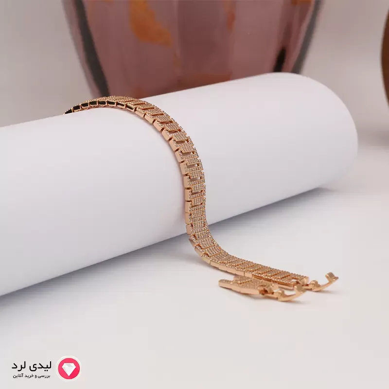 برای بزرگنمایی تصویر دوبار کلیک نمایید دستبند طرح الماس یخ زده ژوپینگ کد 5913