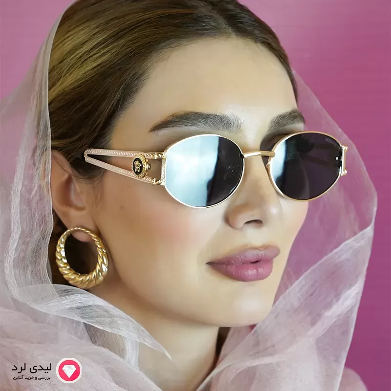 برای بزرگنمایی تصویر دوبار کلیک نمایید عینک افتابی زنانه دسته فلزی طرح ورساچه مشکی کد22