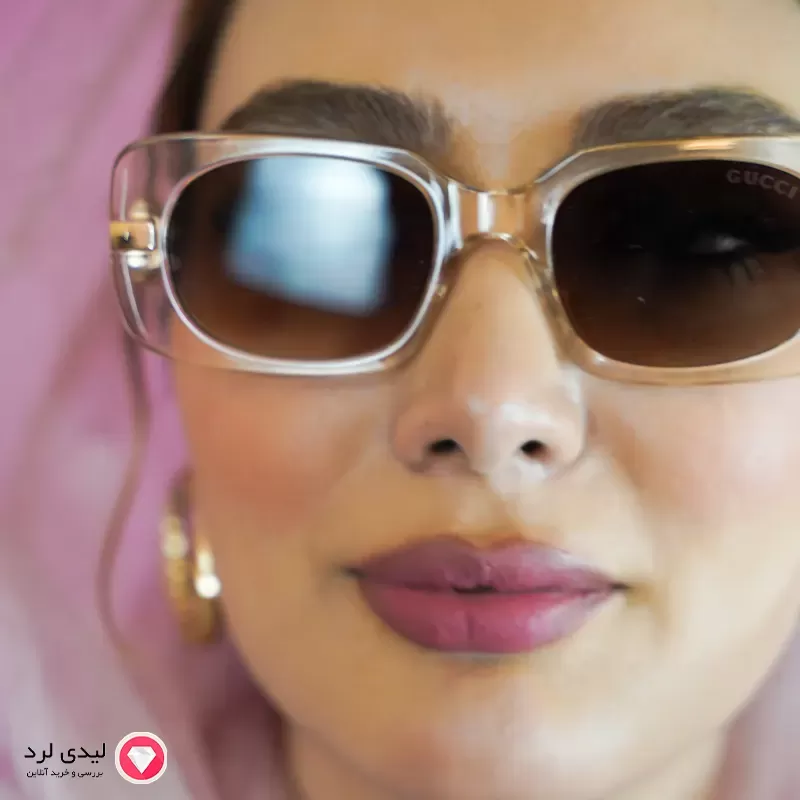 برای بزرگنمایی تصویر دوبار کلیک نمایید عینک افتابی زنانه دسته فلزی طرح گوچی قهوه ای کد202