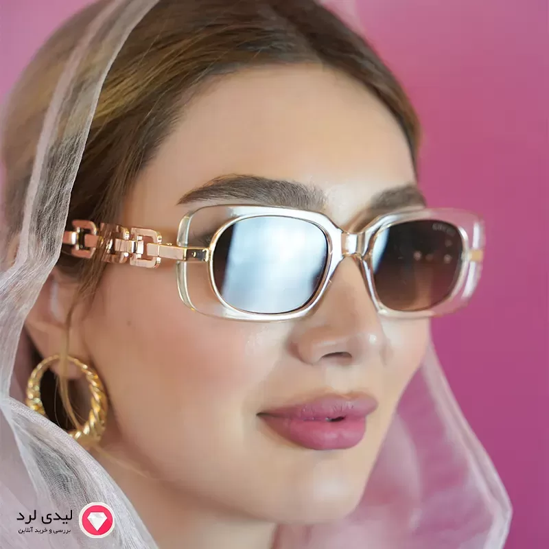 برای بزرگنمایی تصویر دوبار کلیک نمایید عینک افتابی زنانه دسته فلزی طرح گوچی قهوه ای کد202