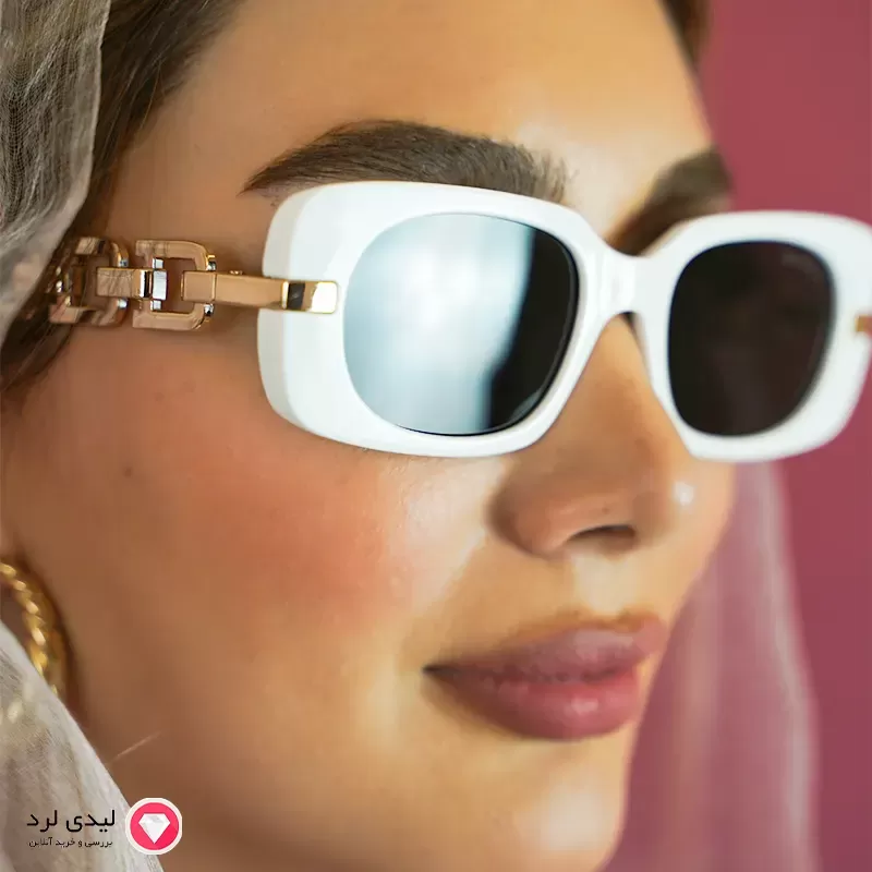 برای بزرگنمایی تصویر دوبار کلیک نمایید عینک افتابی زنانه دسته فلزی طرح گوچی سفید کد202