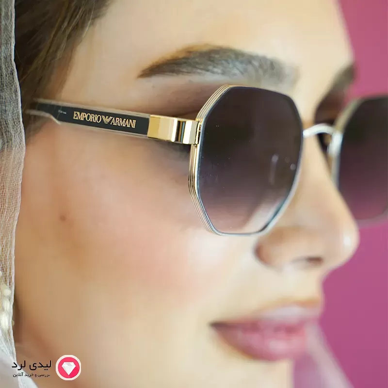 برای بزرگنمایی تصویر دوبار کلیک نمایید عینک افتابی زنانه طرح امپریو آرمانی طلایی کد022