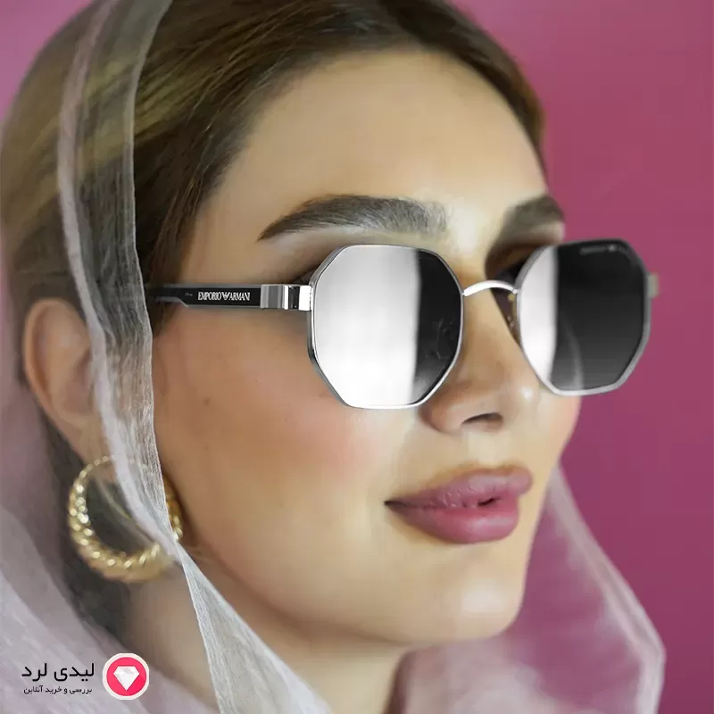 برای بزرگنمایی تصویر دوبار کلیک نمایید عینک افتابی زنانه طرح امپریو آرمانی نقره ای کد022