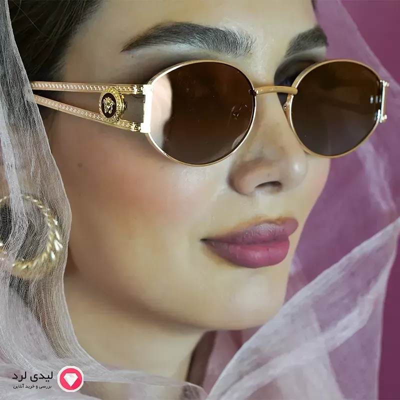 برای بزرگنمایی تصویر دوبار کلیک نمایید عینک افتابی زنانه دسته فلزی طرح ورساچه قهوه ای کد22