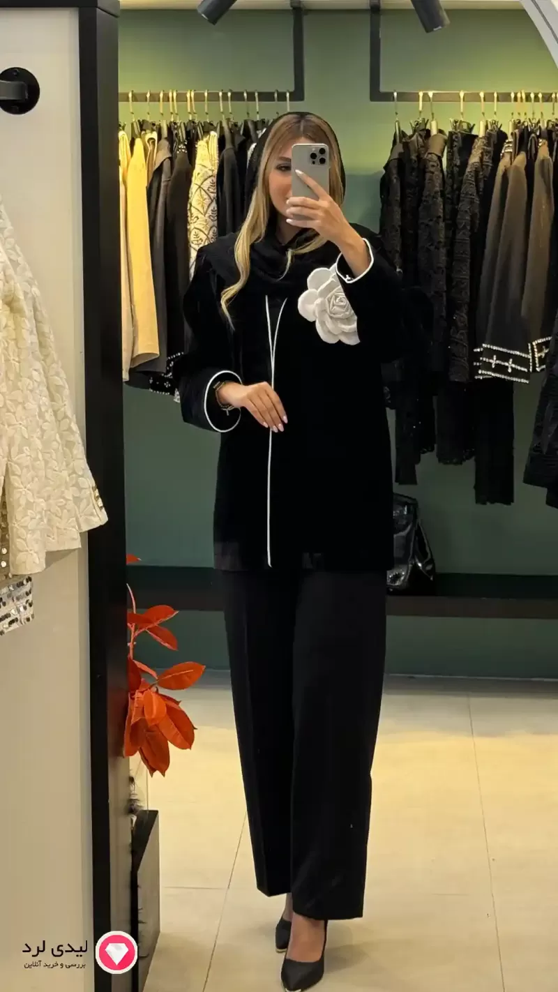 مانتو زنانه مخمل طرح آیدینلی ماهوت