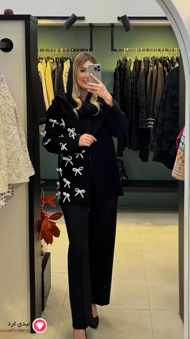 برای بزرگنمایی تصویر دوبار کلیک نمایید کت وشلوار زنانه کرپ طرح مهرآسا ماهوت