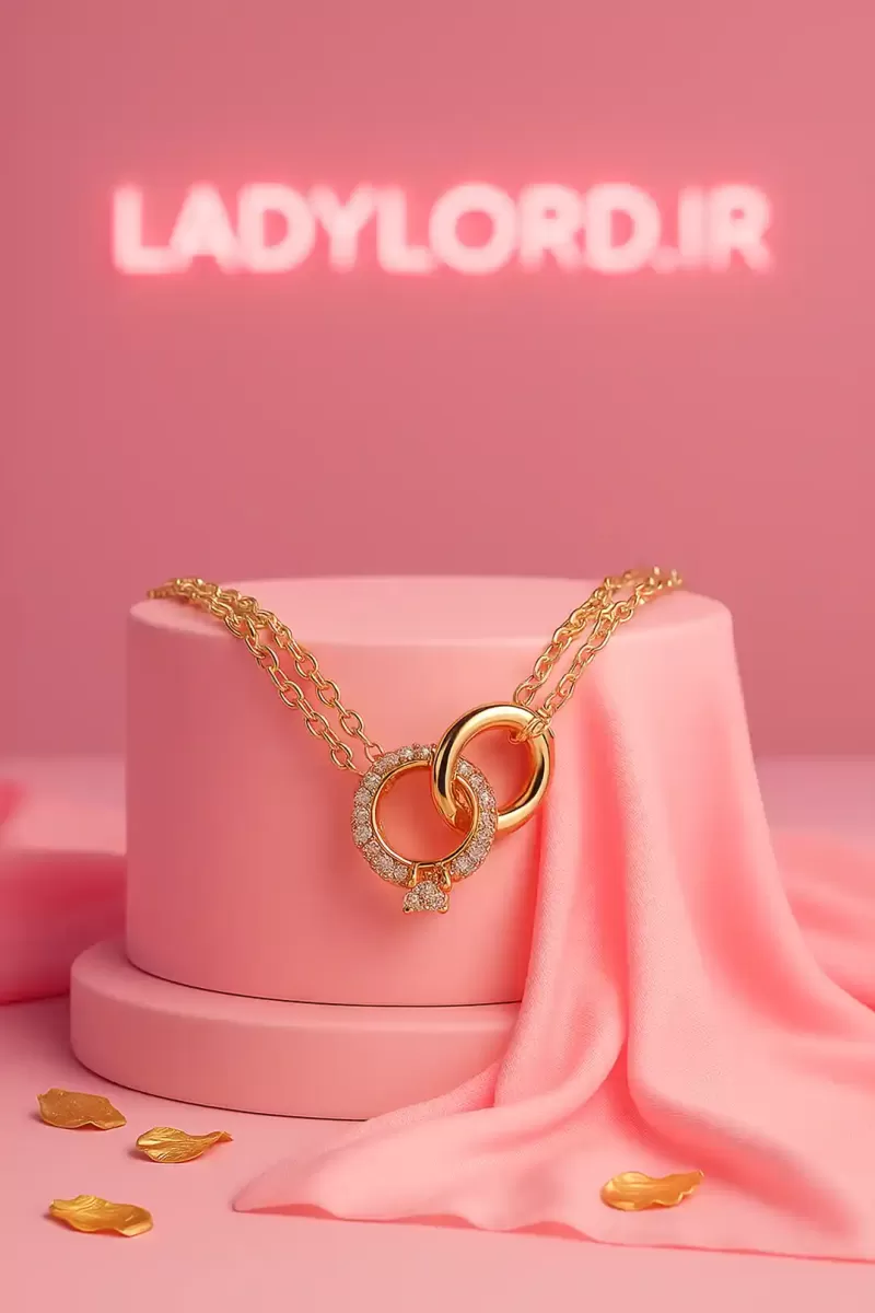 برای بزرگنمایی تصویر دوبار کلیک نمایید گردنبند طرح حلقه نگین دار ژوپینگ کد 13330