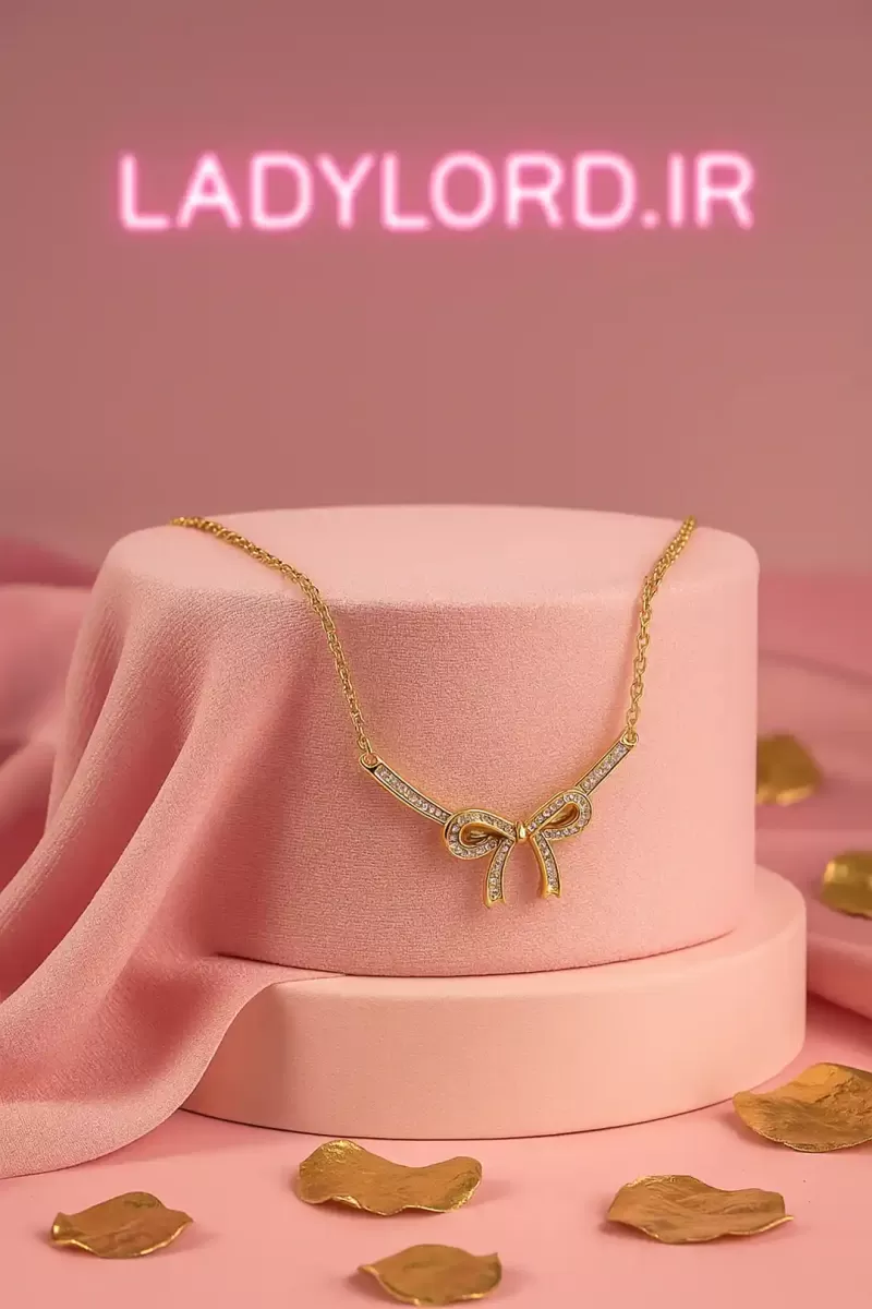 گردنبند طرح پاپیون نگین دار ژوپینگ کد 13328