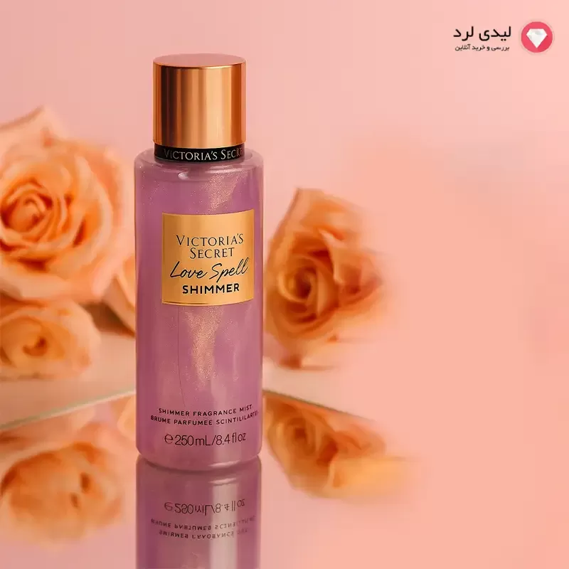 برای بزرگنمایی تصویر دوبار کلیک نمایید بادی اسپلش ویکتوریا سکرت مدل Love Spell Shimmer طرح اکلیلی حجم 250 میلیلیتر