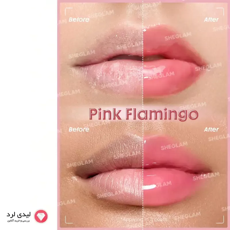 لیپ گلاس حجم دهنده شیگلم مدل Booster shine رنگ Pink Flamingo