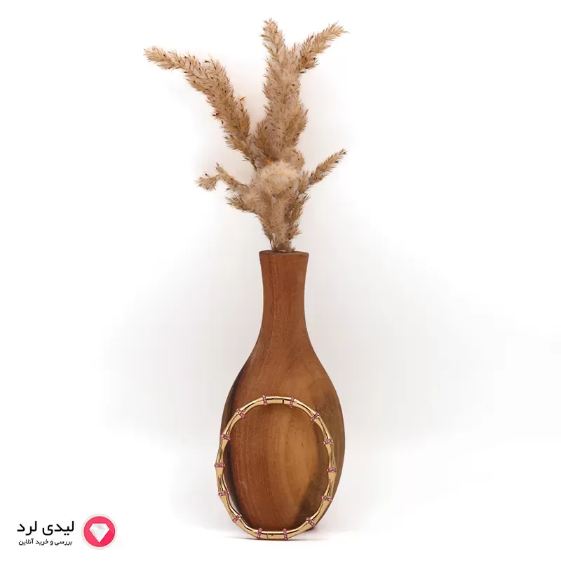 بنگل نگین دار طرح بامبو صورتی