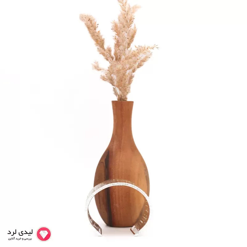 برای بزرگنمایی تصویر دوبار کلیک نمایید دستبند کاف پهن نقرهای طرح شیار