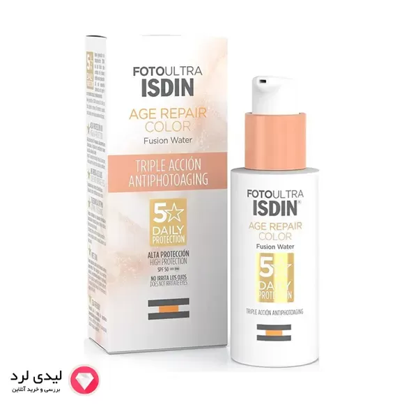 ضد آفتاب بی رنگ ایزدین مدل Fusion Water Magic Age Repair SPF50