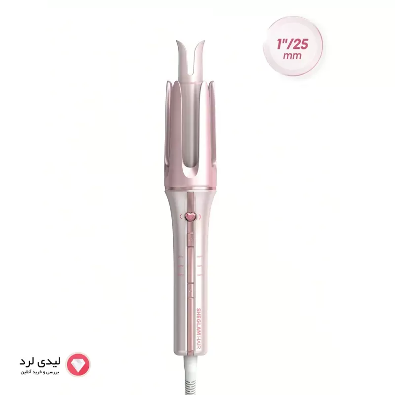 کرلی فر کننده مو صورتی شیگلم مدل Cupids Charm One-Touch سایز 25 میلی متری