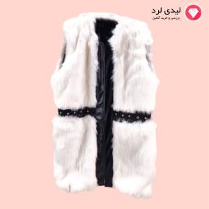 پافر پوست ترکیبی چرم رنگ سفید نایس مدا