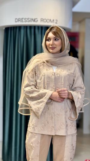 ست مانتو شلوار زنانه لنین طرح دایانا کد855