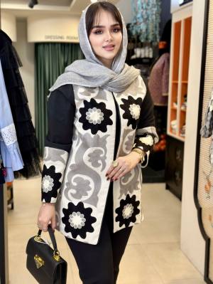 مانتو زنانه بخارادوزی طرح سدنا ماهوت