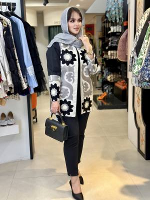 مانتو زنانه بخارادوزی طرح سدنا ماهوت