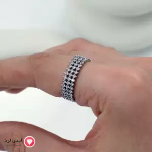انگشتر زنانه استیل نگین‌ دار ژوپینگ کد 1830