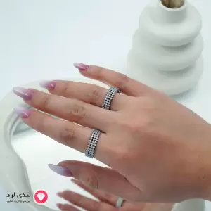 انگشتر زنانه استیل نگین‌ دار ژوپینگ کد 1830
