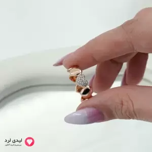 انگشتر ژوپینگ طرح قلب نگین‌دار – جلوه‌ای عاشقانه و درخشان کد 12310
