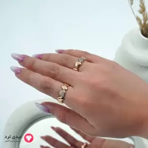 انگشتر ژوپینگ طرح قلب نگین‌دار – جلوه‌ای عاشقانه و درخشان کد 12310
