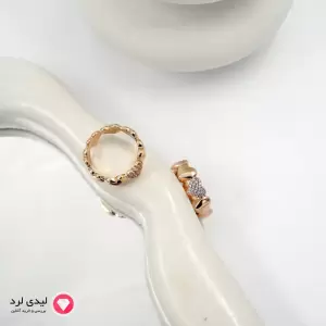 انگشتر ژوپینگ طرح قلب نگین‌دار – جلوه‌ای عاشقانه و درخشان کد 12310