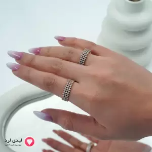 انگشتر زنانه نگین‌ دار رزگلد کد 1809