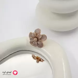 انگشتر ژوپینگ طرح گل نگین‌دار کد 1817