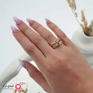 انگشتر ژوپینگ زنانه طرح هندسی کد 1851