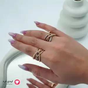 انگشتر ژوپینگ طرح بافتی کد 12200