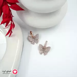 گوشواره طرح پروانه نگین دار ژوپینگ کد 25626