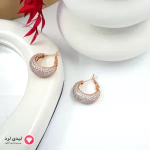 گوشواره طرح دیامانت نگین دار ژوپینگ کد 25643