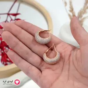 گوشواره طرح دیامانت نگین دار ژوپینگ کد 25643