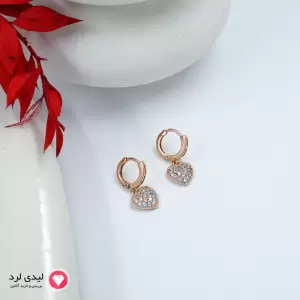 گوشواره طرح قلب نگین دار ژوپینگ کد 26104
