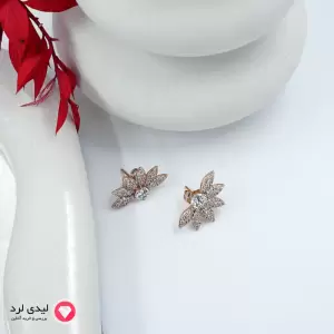 Xuping Layered Leaf-Shaped Crystal Stud Earrings – Code 26859