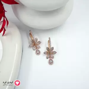 گوشواره طرح گل نرگس نگین دار ژوپینگ کد 26924