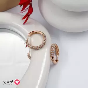 گوشواره طرح حلقه تمام نگین ژوپینگ کد 27026