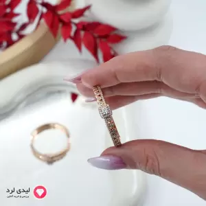 گوشواره طرح حلقه نگین دار ژوپینگ کد 27039