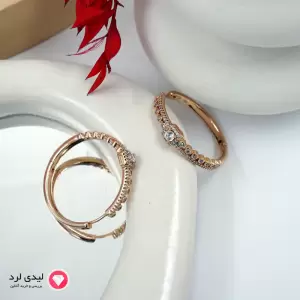 گوشواره طرح حلقه نگین دار ژوپینگ کد 27039