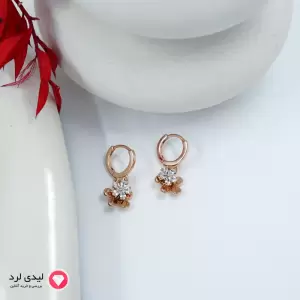 گوشواره طرح گل و غنچه ژوپینگ کد 27150