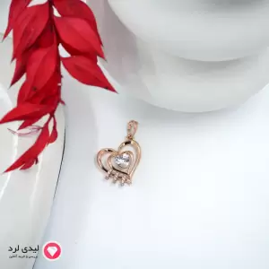 Double Heart Pendant with Crystal – Code 41326