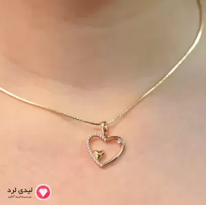 Double Heart Pendant with Crystals – Code 41298