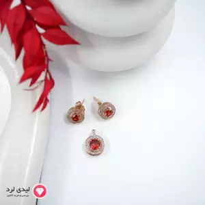 Ruby Circle Jewelry Set – Code 12743