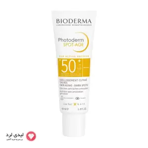 ژل کرم ضد آفتاب ضد لک و ضد پیری بایودرما  SPF50 مدل Photoderm Spot-Age بی رنگ 40 میلی لیتر