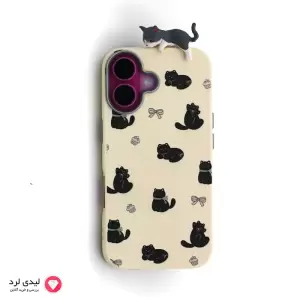 قاب گوشی آیفون 16 مدل گربه چرمی