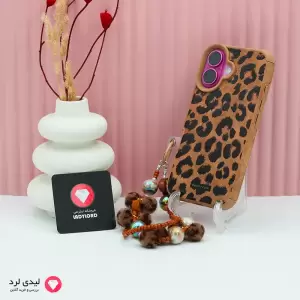 قاب گوشی آیفون 16 مدل پلنگی آویزدار