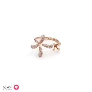 انگشتر گل ژوپینگ رزگلد کد 1827