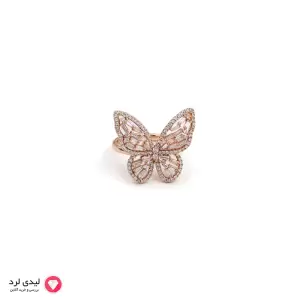 انگشتر پروانه ژوپینگ رزگلد کد 1828